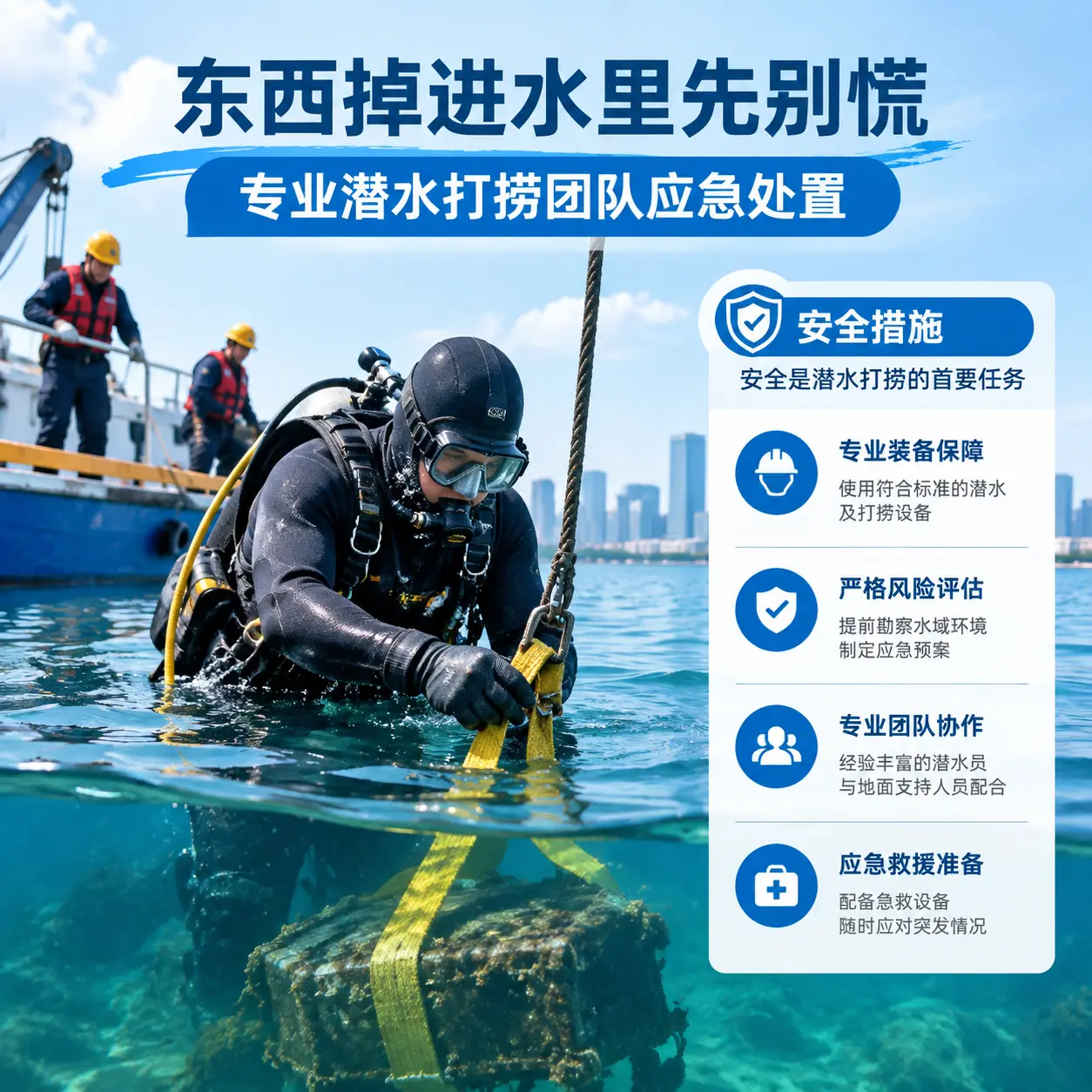 蛟河东西掉进水里先别慌，专业潜水打捞团队应急处置